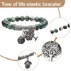 VEHYEGOI 2Pcs Beaded Bracelets, Tree Of Life Pendant Bracelets, Bead