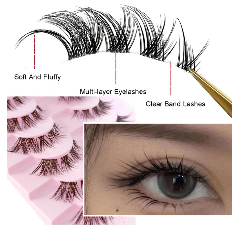 10 Paar Half Lashes Cat Eye,Wimpern Extensions Künstliche Wimpern Cluster