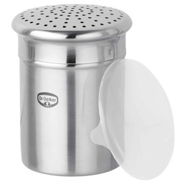 Dr. Oetker Zuckerstreuer grob, Küchenhelfer aus hochwertigem Edelstahl, zum dekorativen und schnellen Bestäuben, großes Füllvolumen, inklusive Schutzdeckel, (Farbe: silber), Menge: 1 Stück