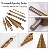 6Pcs Step Drill Bit Set, HSS Drill Bits Cone Drill