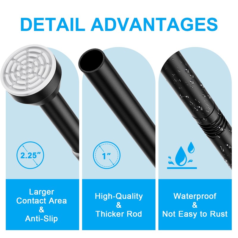 TEECK Shower Curtain Rod, 32-79 inch Adjustable Tension Spring, 1