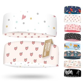 Children's Headband - Thin, Ultralight and Elastic Sports Headband for Boys and Girls (Hearts White)