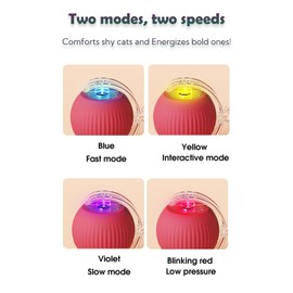 Found Notice Interactive Cat Toy Ball | Automatic Moving Smart Anti-Depression Pet Toy with Light | Speedy Tail 2.0 Cat Mouse Toy | Electric Rechargeable Enrichment Toy for Indoor Bored Cats & Dogs