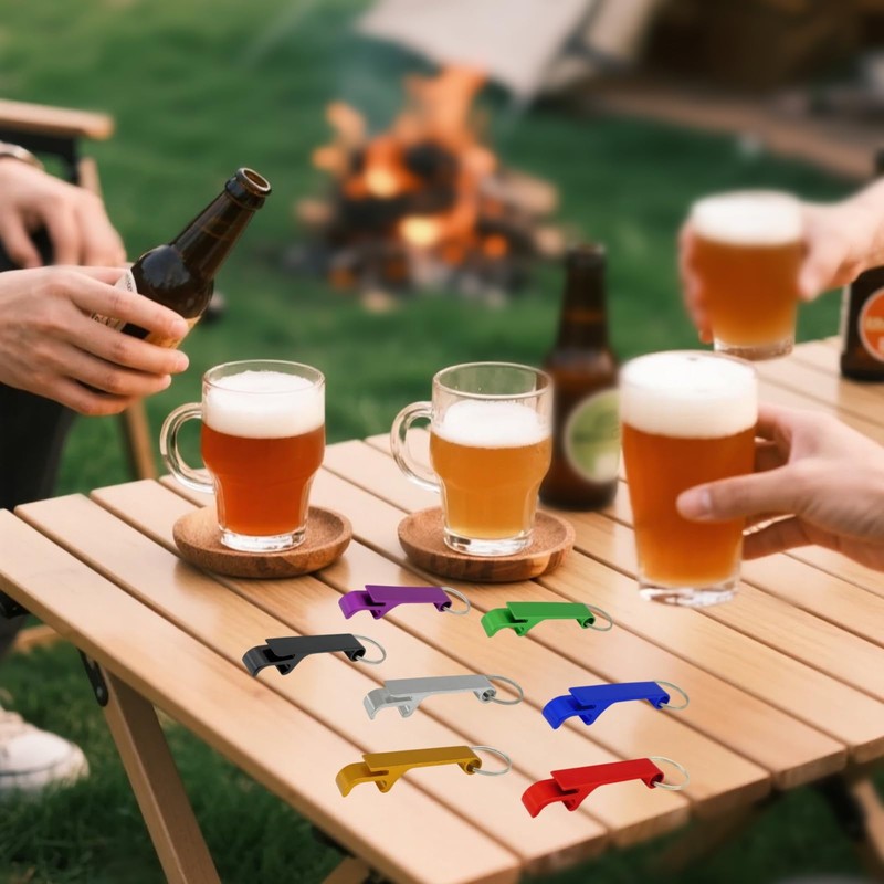 ZHANGBY 50 Pack Metal Bottle Opener Keychain Bulk, Portable Beer