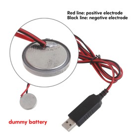 QIXIAMO USB to 3V CR2032 Dummy Battery Charging Cable with Type-C Adapter Repalce CR2032 3V Battery for CR2032 Powegules Devices