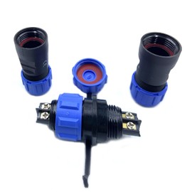 Connector Plug Aviation Plug SP13 2 Pin, IP68 2 Pin Solderless Aviation Plug Waterproof and Dustproof Aviation Plug for Outdoor Lamps Uses 250V 13A (14AWG Cable Screw Crimp)