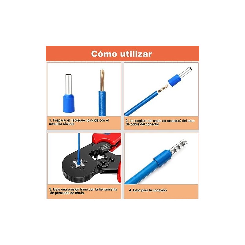 Herramientas de Crimpado de Casquillo (Awg23-7), Crimpadora de Terminales