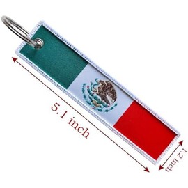 Paquete de 3 llaveros con bandera brasileña de México con llavero, llaves, coches, motocicletas, mochilas, equipaje y regalos, EDC