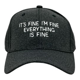 Its Fine Im Fine Everything is Fine Hat Funny Sarcastic Graphic Novelty Cap Funny Hats Cool Sarcastic Novelty Caps for Men Black - Standard