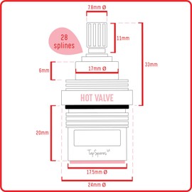 Replacement Valve Pair Cartridges Spares | Carron Phoenix Maya Kitchen Tap