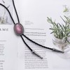 BRBAM Oval Natural Stone Pendant Bolo Tie Necklace Retro Gothic