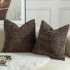 Mandioo Pack of 2 Solid Decorative Soft Chenille Coffee Cushion
