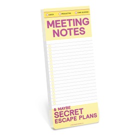 Knock Knock 1-Count Meeting Notes Make-A-List Pad - Office Agenda Pad & Meeting Notes Pad, 3.5 x 9-inches