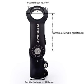 CYSKY Bike Adjustable Stem 31.8 110mm 0-90° Degree MTB Stem Handlebar Stem Riser for Mountain Bike, Road Bike, MTB, BMX, Cycling (110mm)
