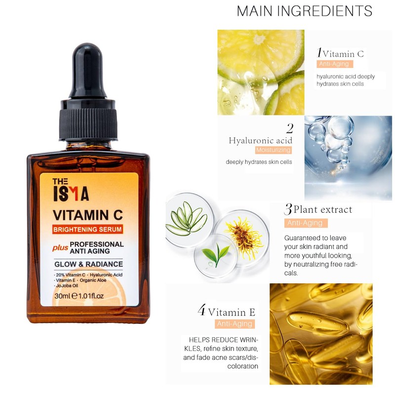 THE ISMA Vitamin C Serum for Face, Anti-Aging, 20% Vitamin