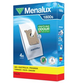 Menalux 1800 5 Staubbeutel (Synthetik Staubbeutel, hohe Saugleistung & Filtration, Hygieneverschluss, Anti-Geruch, neutralisiert Gerüche, reißfest, +50% Lebensdauer, weiß)