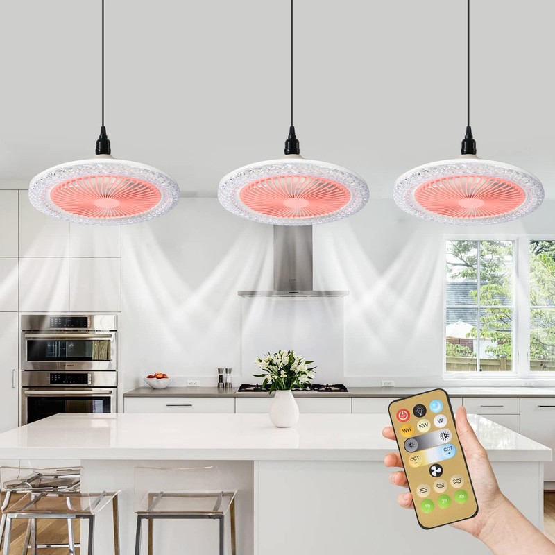 Enclosed Ceiling Fan with Light and Remote Adjustable Timing Mini