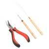 Hair Extension Tool Kit with Silicone Rings Crochet Pulling Hook