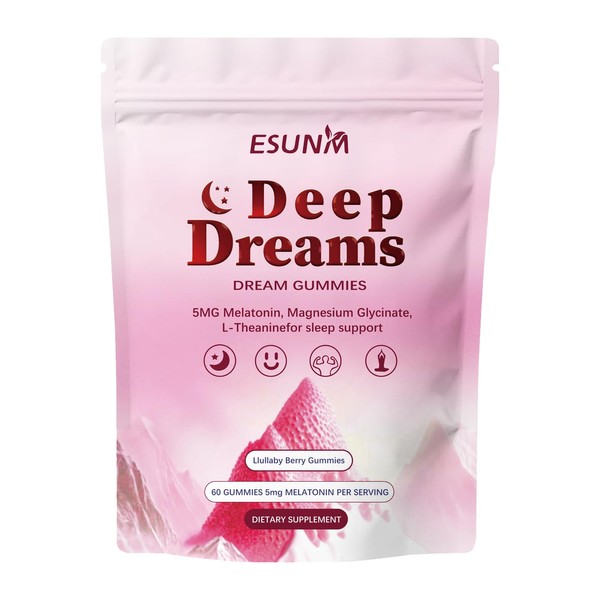 ESUNM Deep Dream Sleep Gummies with 5mg Melatonin, Magnesium, Glycinate,