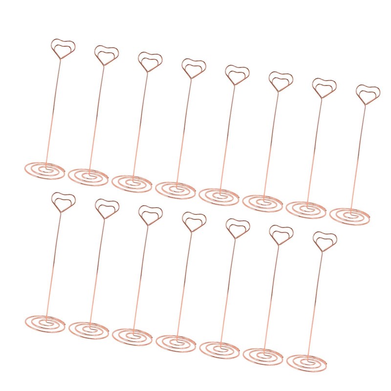 15PCS Table Number Holder 22cm Heart Shaped Iron Wire Picture