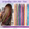 Hair Tinsel Kit with Tools, 20 Colours 4000 Strands Glitter