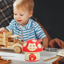 KONTONTY Mushroom Bank Coin Savings Jar Boys and Girls' Money Box Decorative Coin Bank Piggy Jar Daughter