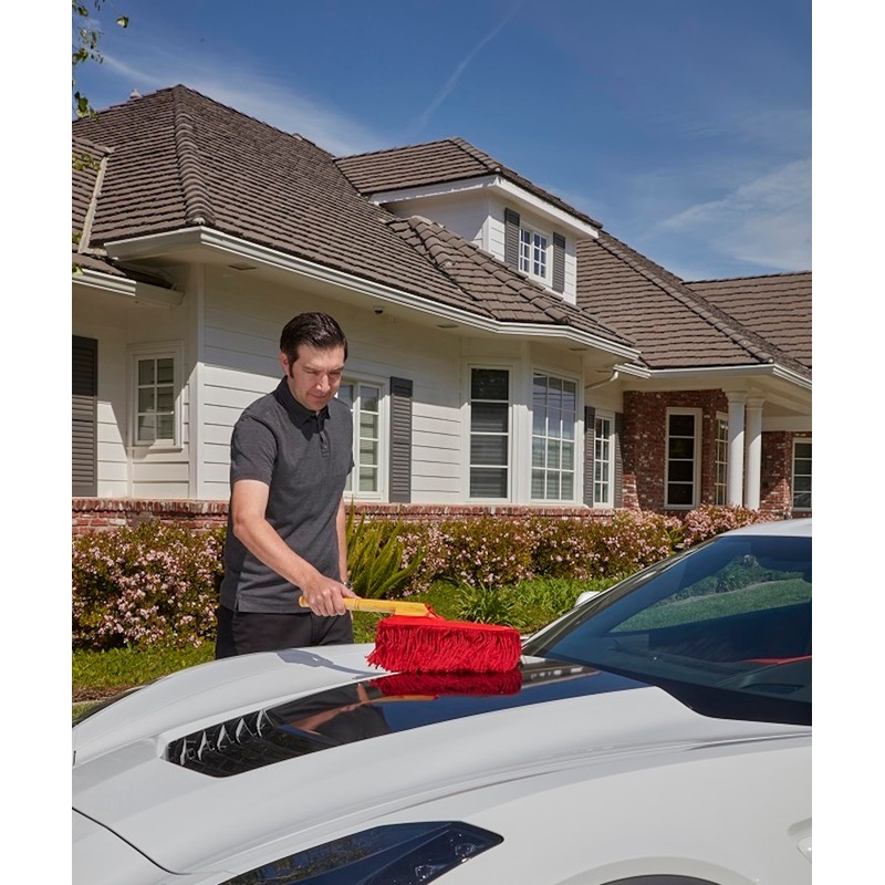 California Car Duster 62442 Standard Car Duster with Wooden Handle,Red