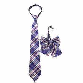 KAGAWA 2-Piece Set School Ribbon, Necktie, Women's, Uniform Ribbon, School Uniform, Junior High School Student Ribbon, blue (navy blue)