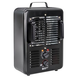 BEYOND HEAT Milkhouse Space Heater, 1300W/1500W Electric Heater with Thermostat, 3 Heat Settings, Safe and Quiet for Home Garage Workshop Warehouse, Black