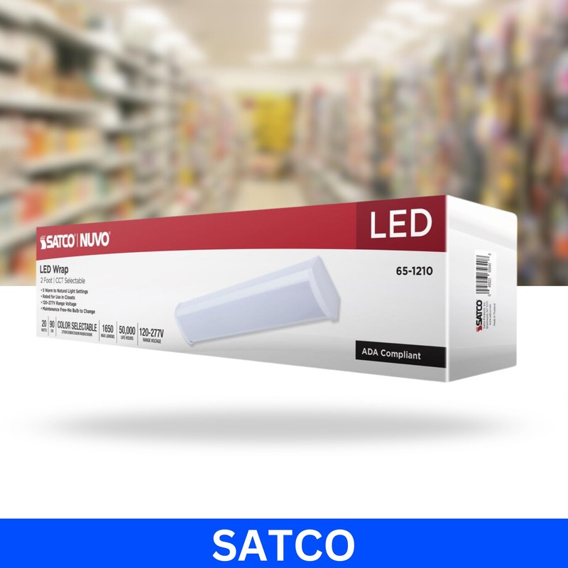 Satco 65-1210 2FT LED Ceiling Wrap Light, 20W, CCT Selectable