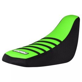kawasaki 2007 - 2022 Kawasaki KFX 50 90 Seat Cover   BLACK/FLO GREEN/BLACK rib LOGO #317