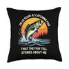Boastful Fisherman - Fish Spread My Fame Throw Pillow