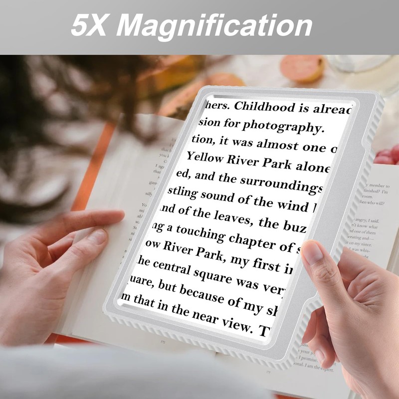 5X Magnifying Glass for Reading, Large Magnifier Provide Full Page
