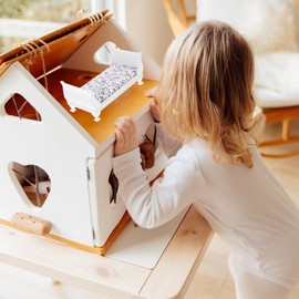 IMIKEYA Miniature Bed Dollhouse Accessories 1 12 Mini Bed Decorative Wooden Dollhouse Miniature Doll Bed Furniture Toy for DIY Bedroom Scenes Dolls Home