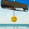 Happy Yellow Smiley Rear-View Car Mirror Dangler Hanging Charm Auto