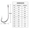 Stainless Steel Saltwater Fishing Hooks - 50pcs 34007 O'shaughnessy Hooks