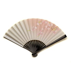 Kyo Fan, Sakura, Women's, Made in Japan, Kyoto Ladies, Paper Fan, Double-sided, Artisan, Handmade, Japanese Pattern, Pink