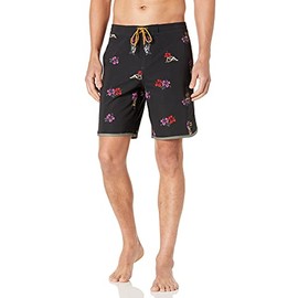 Billabong Men's Standard 73 Lo Tides Boardshort, 4-Way Performance Stretch, 19 Inch Outseam, Black, 34