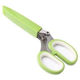 Kitchen Scissor, Herb Scissors 5 Blades Stainless Steel Great Kitchen Gadgets with Cover