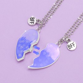 2 pieces, adorable BFF necklaces, best friends heart pendant necklaces with glow, matching magnetic necklace, friendship jewellery gifts for women, girls, friends, sisters, mother, Zinc, No Gemstone