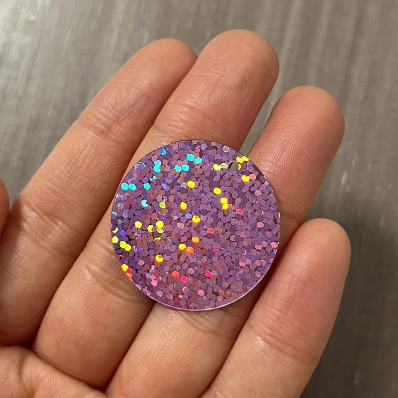 500 Pcs 10 Colors Round Large Sequins, 30mm Iridescent Loose