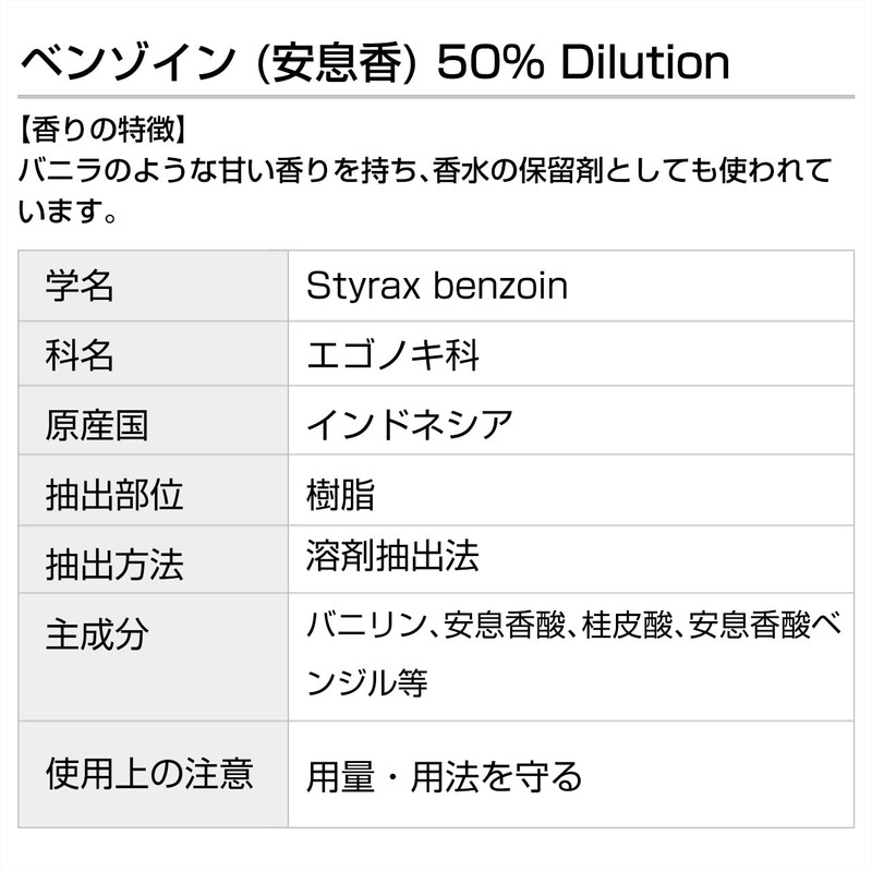 Benzoin 50% Dilution 5ml Incent Essential Oil Essential Oil