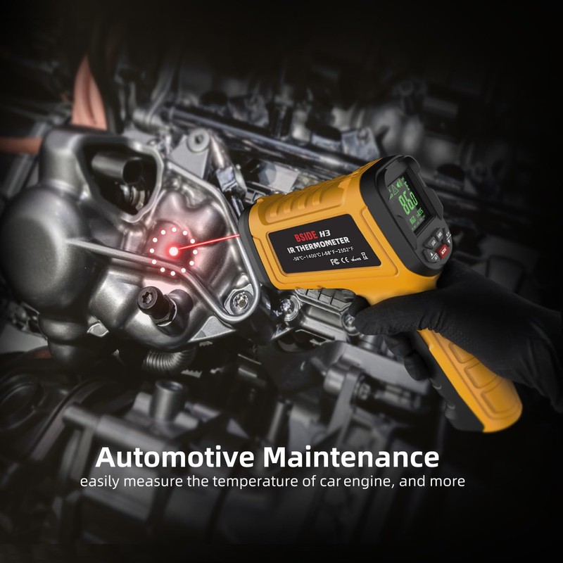 BSIDE Infrared Thermometer Pyrometer 50:1 Industrial Temperature Gun -58℉~2552℉(-50℃~1400℃) IR