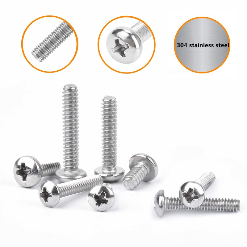 Elantek 480Pcs #2-56#4-40#6-32 UNC Stainless Steel Phillips Pan Head Machine
