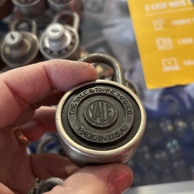 Yale & Towne Antique Combo Padlock With Key Bypass. 2