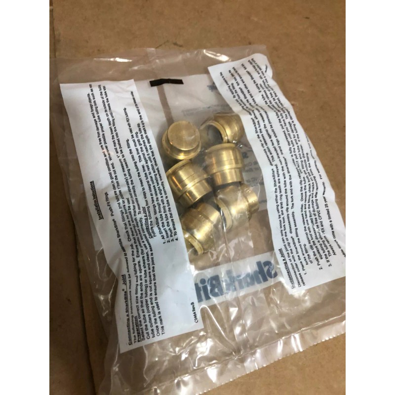 SHARKBITE U518LF, 6-PACK, BRASS END STOPS, 3/4" , PUSH-TO-CONNEC