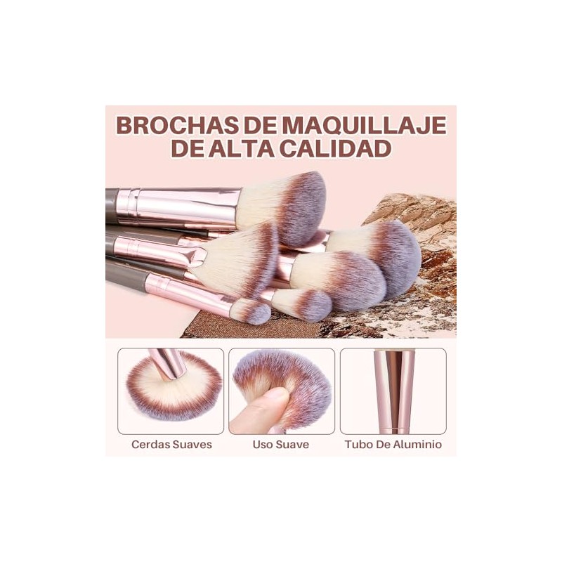 Lukovee Set de Brochas de Maquillaje, 56 Piezas Kabuki Profesional