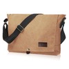 Flechazo Men's Shoulder Bag Messenger Bag Thick Canvas Growing Genuine