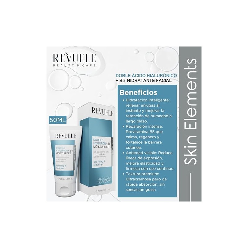 REVUELE SKIN ELEMENTS CREMA HIDRATANTE DOBLE HYALURON + B5 50ML