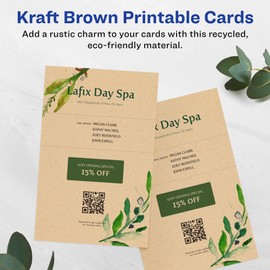 Avery Printable Rectangle Invitation Cards, 5.5" x 8.5", Kraft Brown Cardstock, Laser/Inkjet Cards, 50 Total